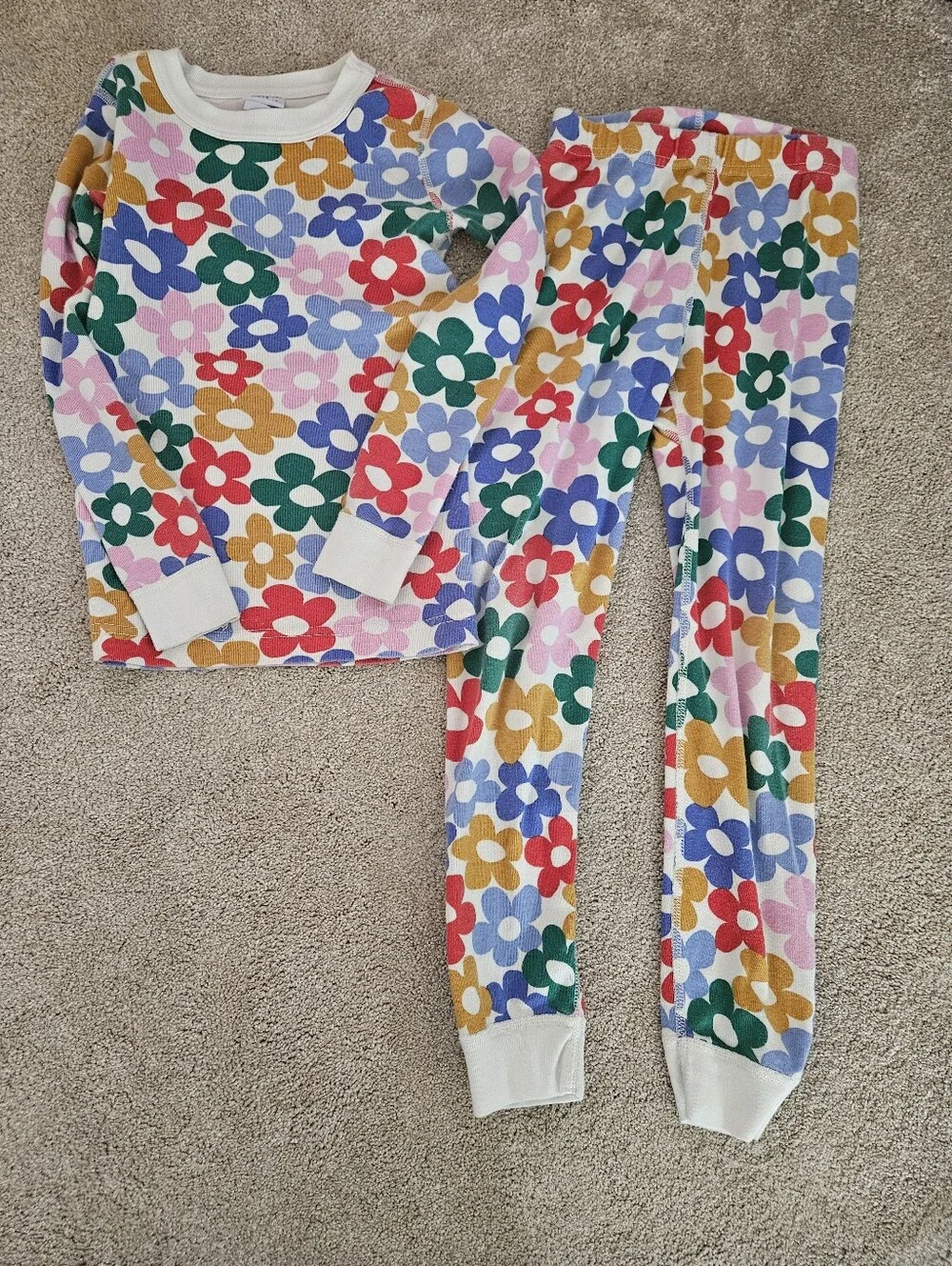 Hanna Andersson Floral Long Sleeve Pajama Set, 6-7 (120 Cm)